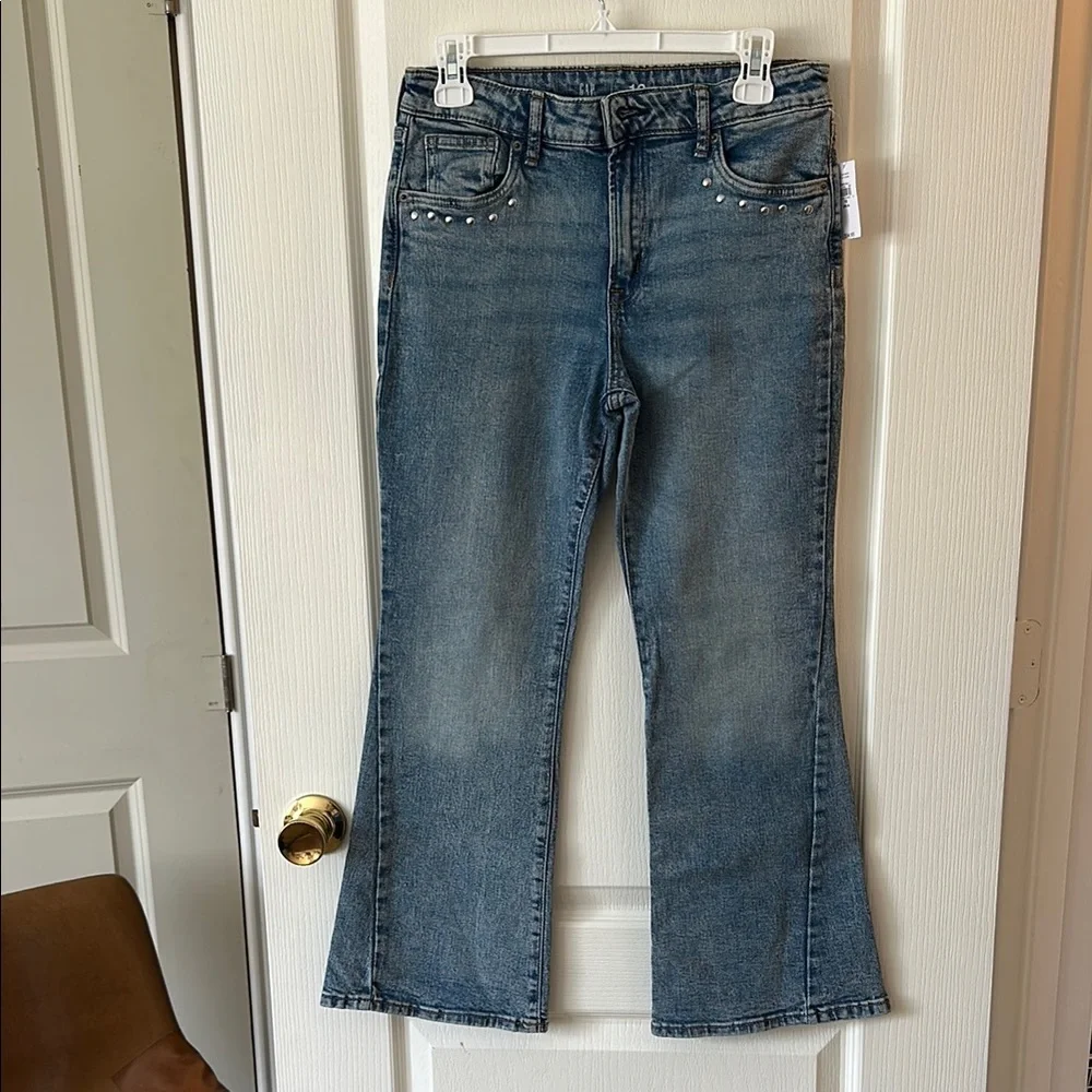 GAP Blue Flare Jeans with Mid-Rise Fit